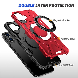 Per <span class=keywords><strong>iPhone</strong></span> 16+ 12 <span class=keywords><strong>13</strong></span> Mini 14 15 Plus 11 17 Pro Max, Cover Posteriore in PC con <span class=keywords><strong>Bumper</strong></span> in TPU, Custodia Magnetica 2 in 1 con Supporto Rotante e Pieghevole - Product Image 3