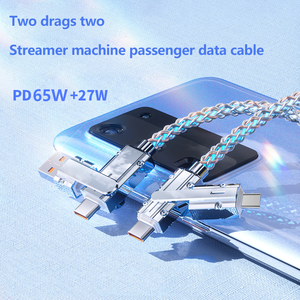 Mới Đến Pd 100W RGB 4 Trong 1 Nhanh Chóng Sạc Cáp Ánh Sáng Phát Ra Thở Gradient Siêu Nhanh Phí Cáp Với Sợi Quang - Product Image 5