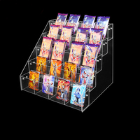 Porte-stylos transparent en acrylique à plusieurs couches, porte-cartes, boîte de rangement multifonctionnelle de grande capacité