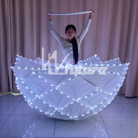 Robe LED RVB pleine couleur lumineuse, costume de scène lumineux, grande jupe scintillante pour festival de musique, danseuse de boîte de nuit