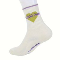 Chaussettes décontractées pour femmes, style INS, avec logo personnalisé, imprimé lettres, antidérapantes, douces, extensibles, pour le sport et le streetwear