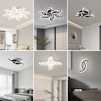 Plafonniers Télécommande Design Décoratif Salon Fleur Luminaires Acrylique Lustre Moderne Led Lumières pour La Maison Plafond