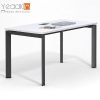 Bureau d'ordinateur Yeddkin Boss, table modulaire en fer en forme de L de 1,6 m avec armoire latérale pour gestionnaire, superviseur, finance, bureau moderne et contemporain