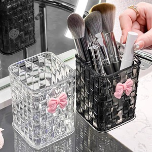 Scatola di stoccaggio Desktop in Rattan di lusso moderno contenitore per animali domestici in plastica di fascia alta con scomparto rossetto organizzatore cosmetico - Product Image 2