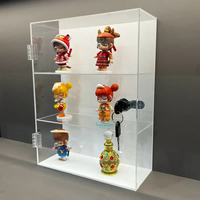 Vitrine en acrylique noir 3 couches personnalisée avec serrure présentoir pour jouets de collection