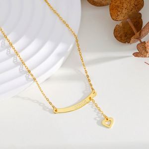 Collares delicados de plata S925 en capas Dylam para mujer, chapados en oro de 18 quilates, con colgante de corazón sonriente, joyería para mujer - Product Image 5