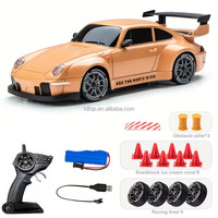 Coche RC de Derrape 4WD a Escala 1/24, 2.4GHz, 20KM/H, Alta Velocidad, Control Remoto de 6 Canales, Construcción Metálica, Función Sígueme, Cable USB, Listo para Usar