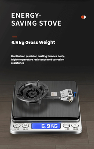 موقد غاز محمول بشعلة واحدة مع موقد حديد زهر عالي اللهب للاستخدام المنزلي والخارجي متوافق مع الغاز الطبيعي والغاز المسال - Product Image 6