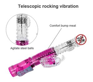 7 modu titreşimli kadın teleskopik dönen tavşan yapay penis vibratörler masajı yetişkin seks oyuncak kadınlar için - Product Image 5