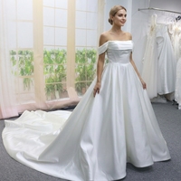 Nouvelle Arrivée Robes de Mariée Modernes en Satin Effet Illusion, Robes de Bal Élégantes, Sur Mesure, Grandes Tailles avec Traîne Royale