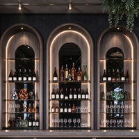 Comptoir de bar de luxe sur mesure, présentoir à vin, mobilier commercial moderne, design d'intérieur de boîte de nuit, solution tout-en-un, LED, marbre, OEM