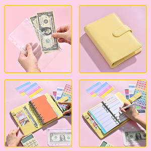 Cahier 6 anneaux en spirale planificateur d'affaires travail Agenda Budget liant Macaron couleur bonbon couverture en cuir PU A5 A6 classeur vente en gros - Product Image 6