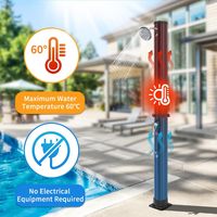 Colonne de douche solaire, pomme de douche extérieure, réglage de la température et repose-pieds pour jardin, plage, piscine, spa, emballage pour vente par correspondance