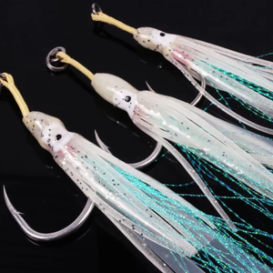 Lot de 10 leurres de pêche en forme de calmar - Leurres artificiels en bois pour pieuvre, seiche, poisson, hameçon taille 2,5 # 3,0 # 3,5 Lot de 10 leurres de pêche en forme de calmar - Leurres artificiels en bois pour pieuvre, seiche, poisson, hameçon taille 2,5 # 3,0 # 3,5