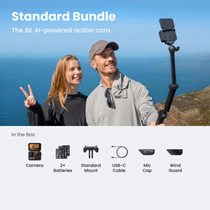 Caméra 360 degrés Insta360 ACE PRO 2, étanche à 12 m, mode vidéo 8K, capteur CMOS, mini trépied, 128 Go, kit sport avec double batterie - Product Image 6