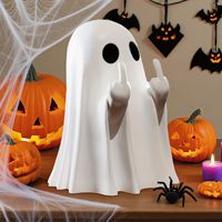 Adornos de Fantasmas de Halloween para TV/Películas y Dibujos Animados, de Resina Pintada con Diseño de Corazón con Dedo Medio, Ecológicos, Lindos y de Gran Venta