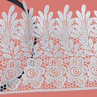 Tissu en dentelle polyester/coton, ruban de dentelle orné de broderies blanches pour chaussures et sacs de mariage