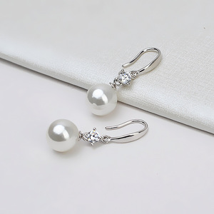 Boucles d'oreilles personnalisées en argent S925, petites fleurs en coquillage, perles, accessoires de bijoux DIY, semi-finies, 1204 - Product Image 2