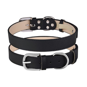 Adjustable PU Leather Pet <b>Collar</b> for Dogs and Cats, Soft and Durable Neck Strap with <b>Metal</b> Buckle, Comfortable Accessory - Product Image 4