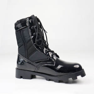 Stivali Tattici SONICE di Alta Qualità con Suola in Gomma Panama, Scarpe da Escursionismo in PU Lucido, Costruzione DMS, Traspiranti, Neri - Product Image 2