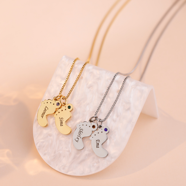 Stainless Steel Personalised Gift Engraved Multi Round Disc Pendant Jewelry Customized Name Logo Necklaces