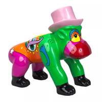 Statue de Kong en fibre de verre grand format en promotion – Sculpture de gorille géométrique abstraite moderne en résine grandeur nature