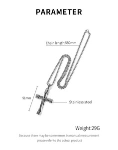 Holy Christian Twist Cross Charm Colgante Collar de cadena de acero inoxidable Alta calidad <span class=keywords><strong>Virgen</strong></span> <span class=keywords><strong>Rosario</strong></span> Cruz Collar religioso Regalo - Product Image 6