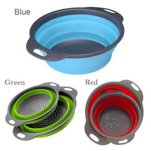 <span class=keywords><strong>Passoire</strong></span> <span class=keywords><strong>rétractable</strong></span> ronde en <span class=keywords><strong>Silicone</strong></span> pliable au-dessus de l'évier avec poignée <span class=keywords><strong>passoire</strong></span> pliante de cuisine bols de vidange filtre à eau - Product Image 3