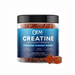 Custom Creatine Monohydraat Gummy Candy Veganistische Gewichtstoename Gummies Energie Pre-Workout Gummies Supplementen