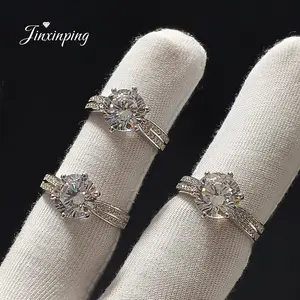 Prong Inlaid Zircon Engagement Ring Diamond Diamond Rings Women Engagement Engagement Diamond Ring