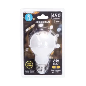 Ampoule LED à filament A60 E27 4W blanc laiteux, idéale pour l'éclairage d'ambiance et décoratif dans les foyers et les commerces. - Product Image 2