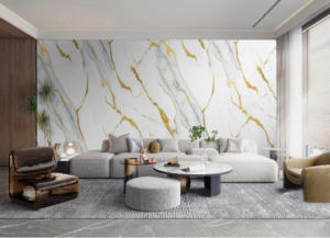 Panneaux muraux en PVC imitation marbre, panneaux muraux en PET brillant, panneaux muraux en bambou carbone solide pour la décoration d'intérieur - Product Image 5