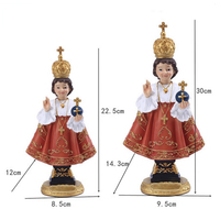 Statue religieuse en résine - Souvenirs catholiques Figurine de l'Enfant de Prague pour collection Renaissance