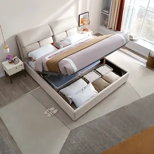 105226 Quanu технологичная ткань, современный минималистский стиль, наборы для спальни, каркас кровати для хранения