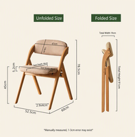 Chaises pliantes HOMEFUN en bois massif de style scandinave avec coussin rembourré, design pliable, lot de 4, meubles pour la maison