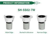 Spot LED encastré pour hôtel 7W, CRI élevé Ra>90, anti-éblouissement, downlights LED modulaires faciles à démonter