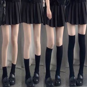 Women's Knee High <b>Socks</b> <b>Black</b> Velvet Breathable Mid Calf Long <b>Socks</b> For Summer JK Style Women Youth 18 40 Years Old - Product Image 1