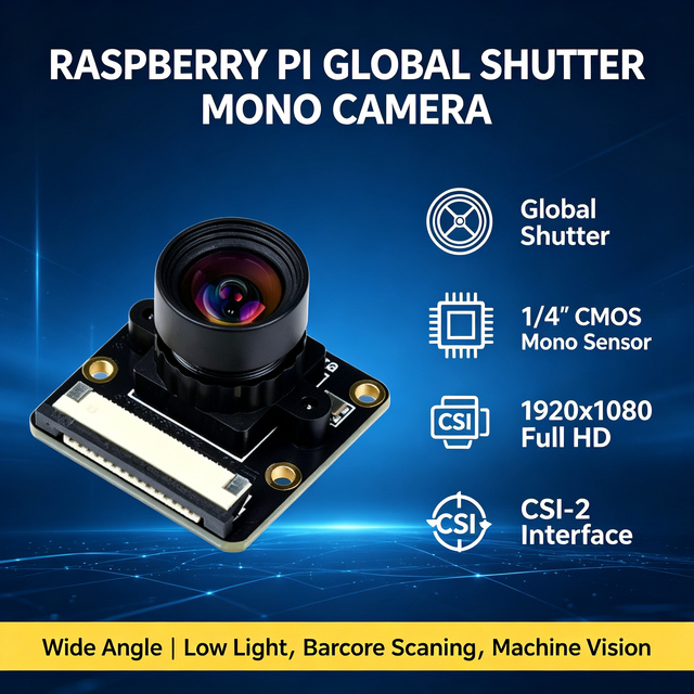ZYKD DALUMAK ZYKD008 Raspberry Pi Mono Camera Global Shutter 1MP 1920*1080 1/4 Inch CMOS CSI-2 Interface Low Light Cooled Module
