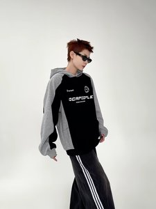 <span class=keywords><strong>Sweat</strong></span>-shirt à capuche en coton coloré rétro, ample et décontracté, avec logo personnalisé, adapté aux hommes et aux femmes - Product Image 5