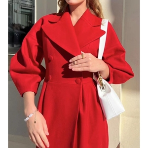 New Retro Court Style <b>Lantern</b> Sleeve Women's <b>Large</b> Lapel Long Coat Fashion - Product Image 4