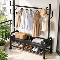Séchoir à linge moderne et robuste en acier au carbone doublement mobile, de haute qualité, pour salon et balcon, peu encombrant et détachable
