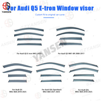 COCOK untuk Audi Q5 Q5L E-tron 2008-2025 PC Window Visor Wind Deflector Hitam Eksterior Penutup Lis Jendela