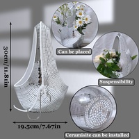 Pot de fleurs suspendu à finition miroir, auto-arrosant, hydroponique, panier décoratif pour la décoration murale de la maison