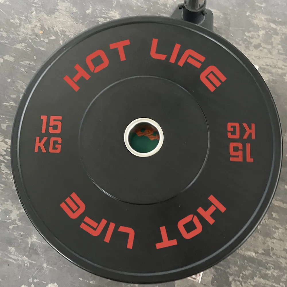 Wholesale Exercise Weightlifting Barbell Plate Calibrated Rubber Bumper Plate Fitness Gym Weight Plate