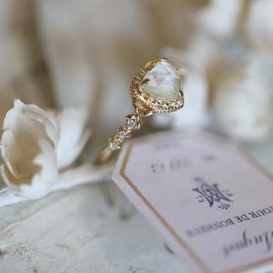 Gestern Ayer soñó con un resplandor encantador como un sueño, anillo de lujo de luz de collage de cristal blanco de concha de color natural - Product Image 6