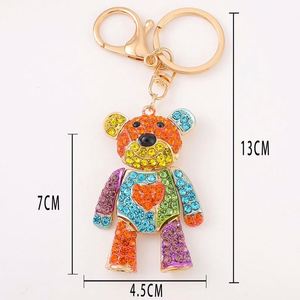 Llavero de aleación de zinc con oso de peluche de cristal de dibujos animados, ligero, para mujer, adorno para bolso, venta al por mayor - Product Image 6