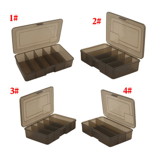 Boîte à outils en plastique noir pour leurres et appâts de pêche, style cinq compartiments/quatre compartiments, étanche, pour le rangement d'accessoires en rivières et lacs - Product Image 2