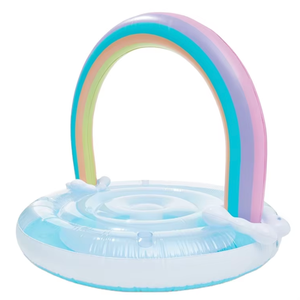 Vinyle personnalisé gonflable nuage arc-en-ciel flotteur de <span class=keywords><strong>piscine</strong></span> durable île de salon de l'eau avec porte-gobelets pour les fêtes d'été - Product Image 4