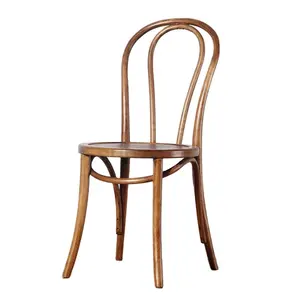 Uptop madeira maciça cadeira Thonet vintage com rattan assento traseiro
