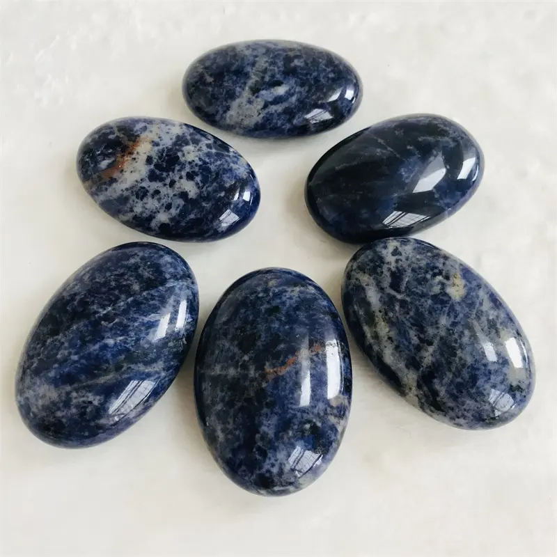 Hot Sale Semi-precious Stone Blue Sodalite Palm Stone Crystal Palm Stones For Healing